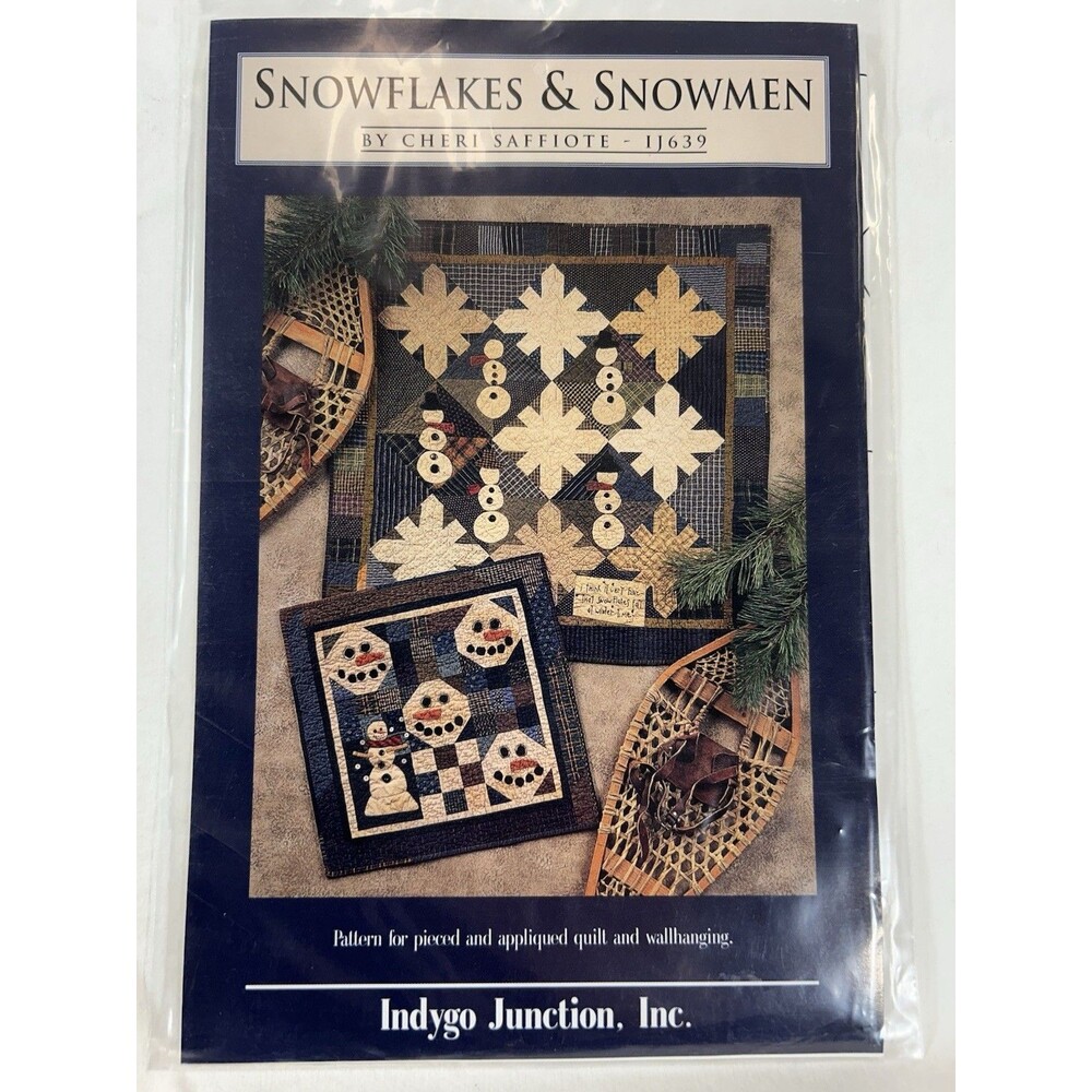 Indygo Junction Snowflakes & Snowmen Quilting Pattern Cheri Saffiote IJ639 Uncut